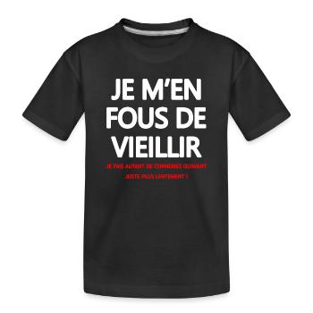 T shirt Humour Vintage Jeunesse - T-shirt bio Premium Enfant - noir - Devant