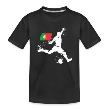 Fußball Spieler Explosion Portugal EM 2024 Symbol - Kinder Premium Bio T-Shirt - Schwarz - Vorne