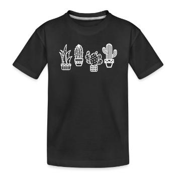 cactus Lieblingspflanze kakteen Symbol Kaktus icon - Kinder Premium Bio T-Shirt - Schwarz - Vorne