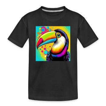 Toucan Pop Art - Kids' Premium Organic T-Shirt - black - Front