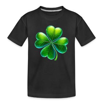 Trèfle à quatre feuilles - T-shirt bio Premium Enfant - noir - Devant