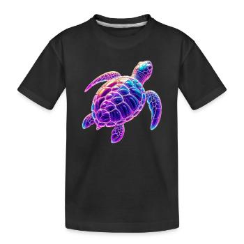 Schildkröte - Kinder Premium Bio T-Shirt - Schwarz - Vorne