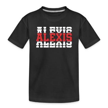 Alexis t-shirt t-shirt gift idea stacked text - Kids' Premium Organic T-Shirt - black - Front