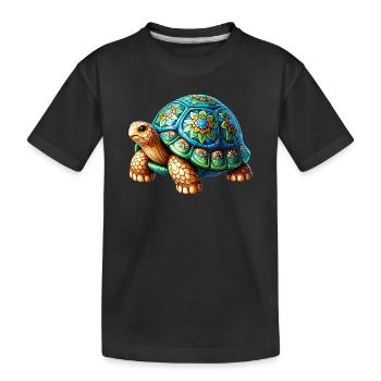 Schildkröte - Kinder Premium Bio T-Shirt - Schwarz - Vorne