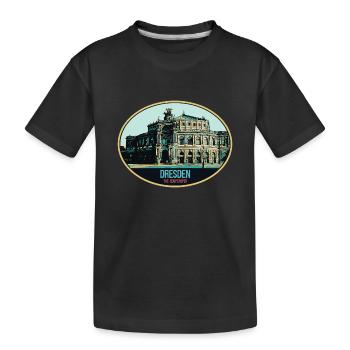 Dresdner Semperoper: Eleganz in der Illustration - Kinder Premium Bio T-Shirt - Schwarz - Vorne