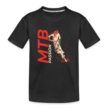 Mountainbike Passion - Kinder Premium Bio T-Shirt - Schwarz - Vorne