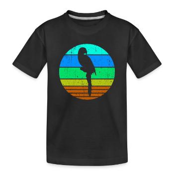 Bird, Parrot, Animal Lover, Pet, Jungle, Animal - Kids' Premium Organic T-Shirt - black - Front