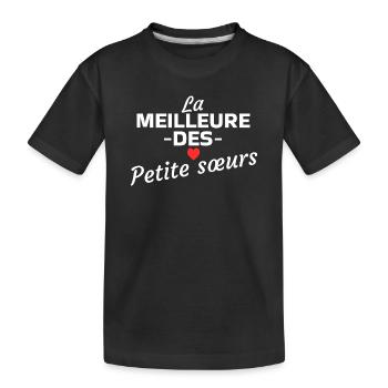 The best of little sisters - Kids' Premium Organic T-Shirt - black - Front