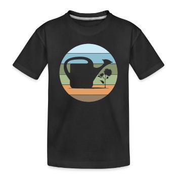 Watering Can Gardener Garden Love Flowers Plants - Kids' Premium Organic T-Shirt - black - Front