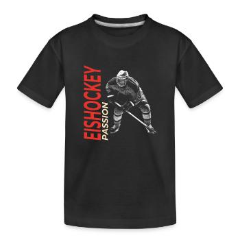 Eishockey Passion - Kinder Premium Bio T-Shirt - Schwarz - Vorne