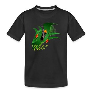 Anisoscelis alipes Blattfußwanze und grüne Blätter - Kinder Premium Bio T-Shirt - Schwarz - Vorne