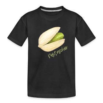 Pistazie mit Schale und Kern - Kinder Premium Bio T-Shirt - Schwarz - Vorne