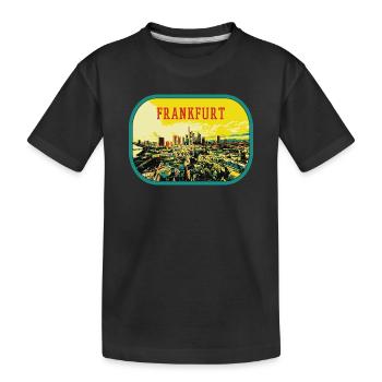 Vue panoramique colorée de la ville de Francfort - T-shirt bio Premium Enfant - noir - Devant