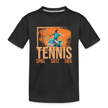 Spiel - Satz - Sieg - Kinder Premium Bio T-Shirt - Schwarz - Vorne
