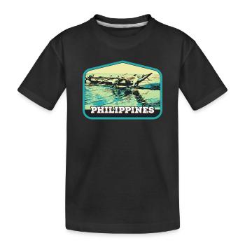 Authentisches Angeln auf den Philippinen - Kinder Premium Bio T-Shirt - Schwarz - Vorne