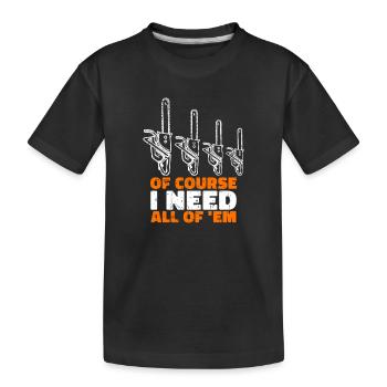 Bûcheron scie à bois déclaration abatteur d’arbres - T-shirt bio Premium Enfant - noir - Devant