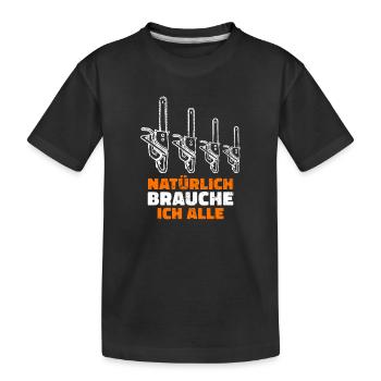 Bûcheron bois déclaration sciure sciure Woodland - T-shirt bio Premium Enfant - noir - Devant