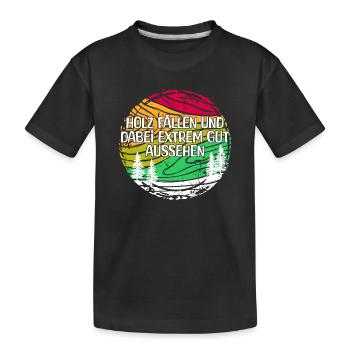 Bûcheron Woodland bois déclaration bois arbre de menuiserie - T-shirt bio Premium Enfant - noir - Devant