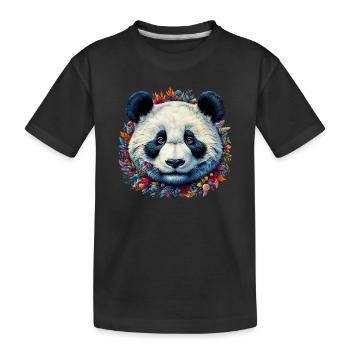 Panda - Kinder Premium Bio T-Shirt - Schwarz - Vorne