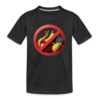 Obstverzicht mit Verbotszeichen - Kinder Premium Bio T-Shirt - Schwarz - Vorne