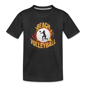 Beachvolleyball - Kinder Premium Bio T-Shirt - Schwarz - Vorne