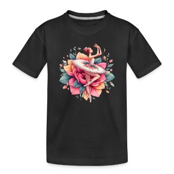 Balletttänzerin mit Tutu - Kinder Premium Bio T-Shirt - Schwarz - Vorne