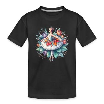 Balletttänzerin mit Tutu - Kinder Premium Bio T-Shirt - Schwarz - Vorne