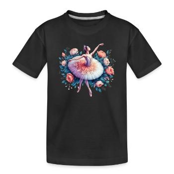 Balletttänzerin mit Tutu - Kinder Premium Bio T-Shirt - Schwarz - Vorne