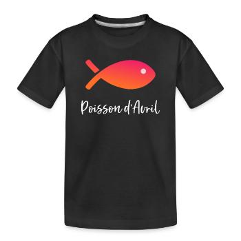 FISCH. APRILSCHERZ. FEIERTAG. SOMMER. HUMOR - Kinder Premium Bio T-Shirt - Schwarz - Vorne