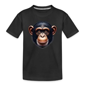 Singe chimpanzé - T-shirt bio Premium Enfant - noir - Devant