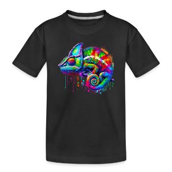 Chamäleon - Kinder Premium Bio T-Shirt - Schwarz - Vorne