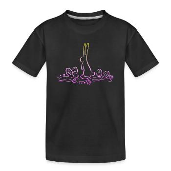 Silhouette de lapin de Pâques avec des œufs de Pâques - T-shirt bio Premium Enfant - noir - Devant