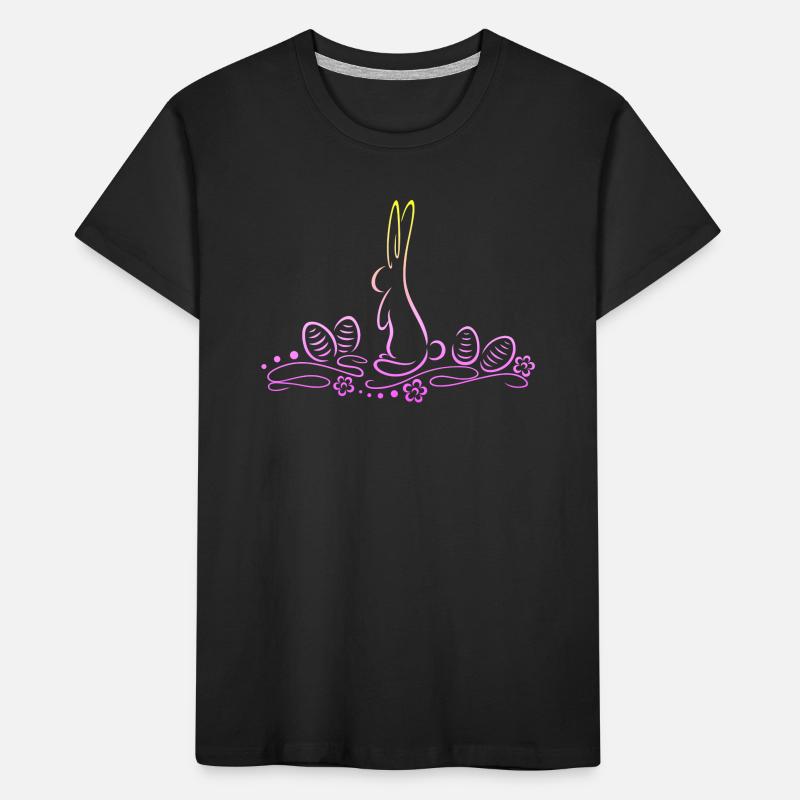 Easter Bunny Silhouette with Easter Eggs Kids' Premium Organic T-Shirt