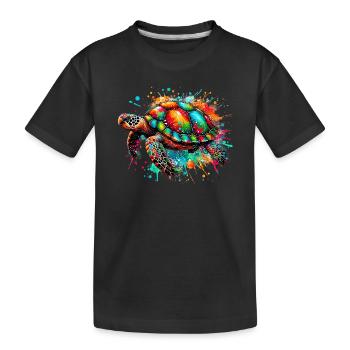 Schildkröte - Kinder Premium Bio T-Shirt - Schwarz - Vorne