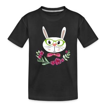 Osterhase Osterfest - Kinder Premium Bio T-Shirt - Schwarz - Vorne