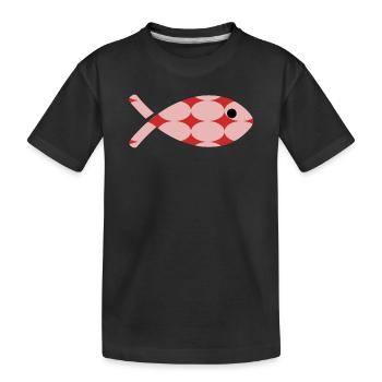FISCH. GEDÄCHTNIS. SARDINE. APRILSCHERZ. MEER - Kinder Premium Bio T-Shirt - Schwarz - Vorne