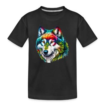 Loup - T-shirt bio Premium Enfant - noir - Devant