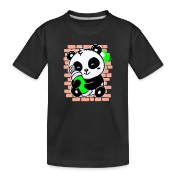 Panda Sprayer Graffiti Spray Can Street Art - Kids' Premium Organic T-Shirt - black - Front