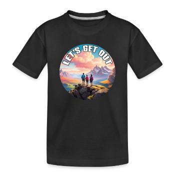 Nichts wie raus mit der Familie in die Natur - Kinder Premium Bio T-Shirt - Schwarz - Vorne