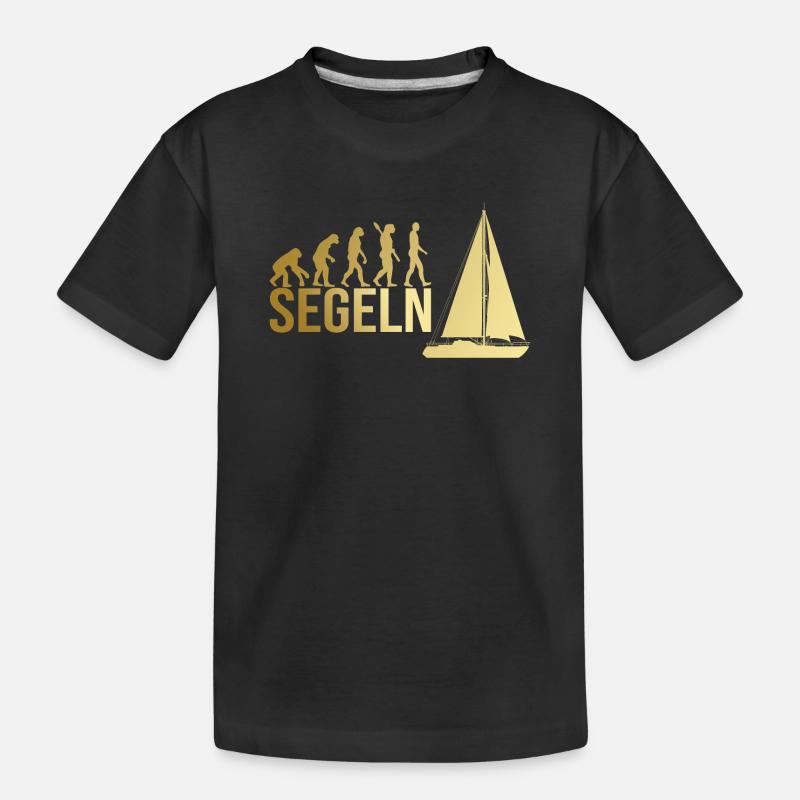 Evolution Segeln - Kinder Premium Bio T-Shirt - Schwarz