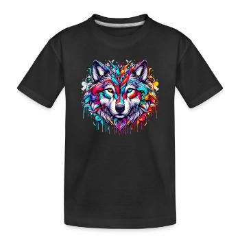 Wolf - Kids' Premium Organic T-Shirt - black - Front