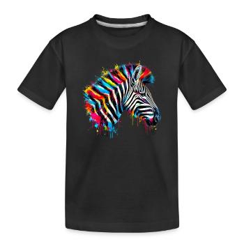 Zebra - Kinder Premium Bio T-Shirt - Schwarz - Vorne