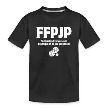 pétanque, pétanque player, pétanqueur - Kids' Premium Organic T-Shirt - black - Front