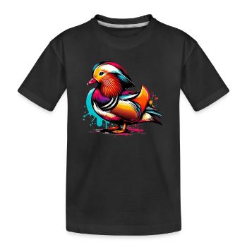 Canard mandarin - T-shirt bio Premium Enfant - noir - Devant