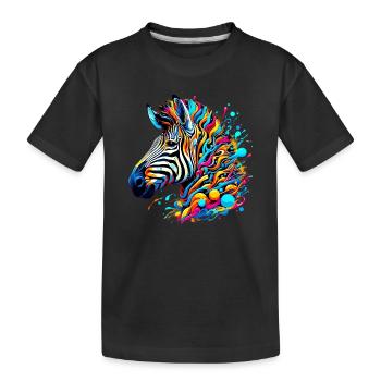 Zebra - Kinder Premium Bio T-Shirt - Schwarz - Vorne