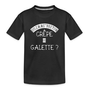 Crêpe ou Galette ? – Débat Foodie Breton - T-shirt bio Premium Enfant - noir - Devant