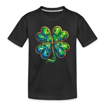 Trèfle à quatre feuilles - T-shirt bio Premium Enfant - noir - Devant