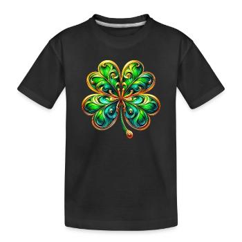 Trèfle à quatre feuilles - T-shirt bio Premium Enfant - noir - Devant