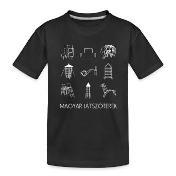 Ungarische Klettergerüste - Kinder Premium Bio T-Shirt - Schwarz - Vorne