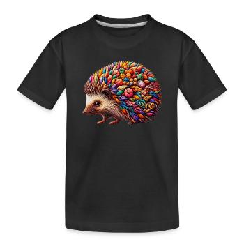 Hedgehog - Kids' Premium Organic T-Shirt - black - Front